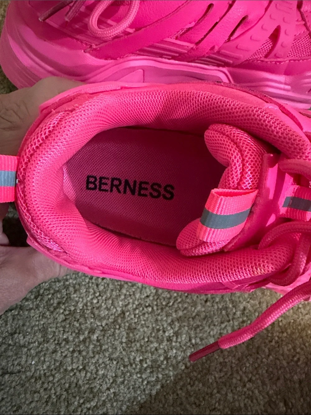 Women's Neon Pink Athletic Sneakers - Lightweight Support